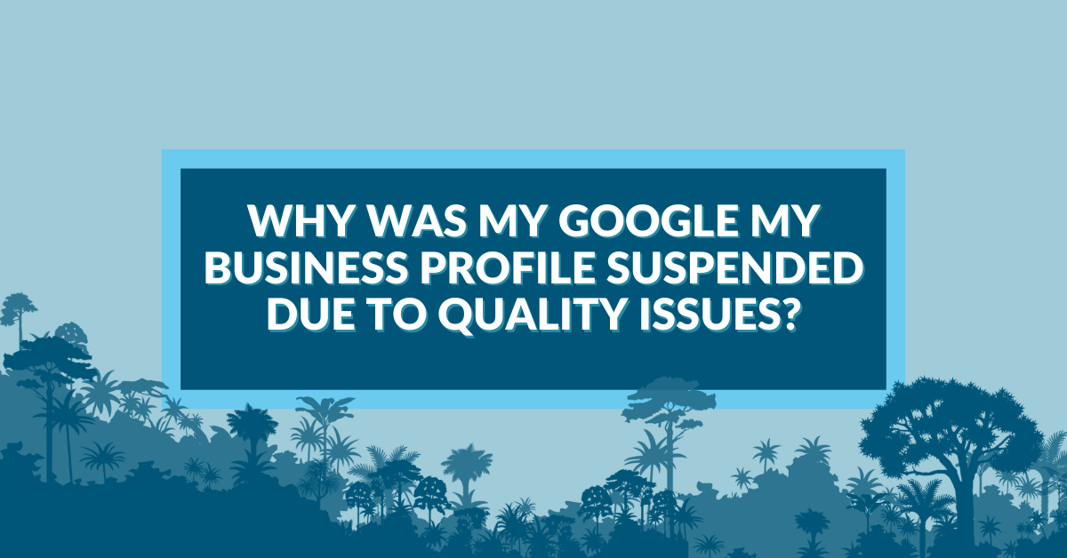 why was my google my business profile suspended due to quality issues