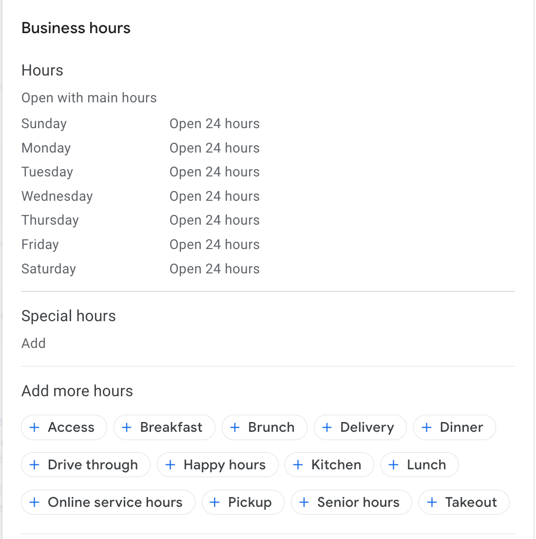 Google Business Profile Business Hours